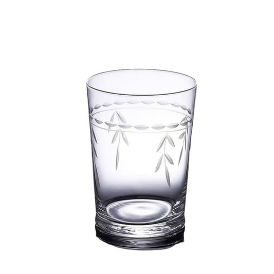 350ML-Hand Blown Etched Heavy Base Crystal Whiskey Glass